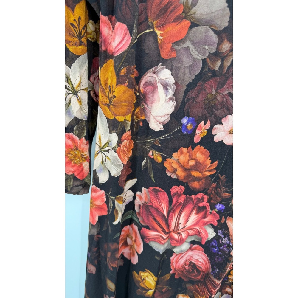Johnny Was Brown Maxi Dress with Multicolor Floral Print - Picture 5 of 6
